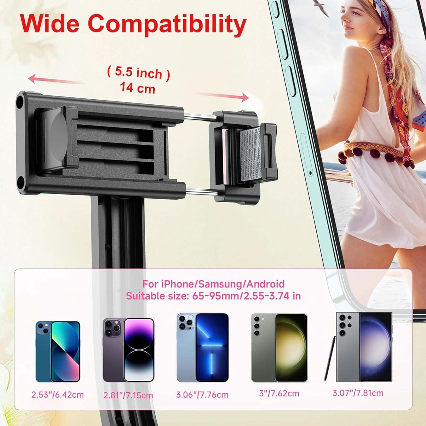 Extendable Flash 3-in-1 Selfie Stick Tripod with Bluetooth Remote