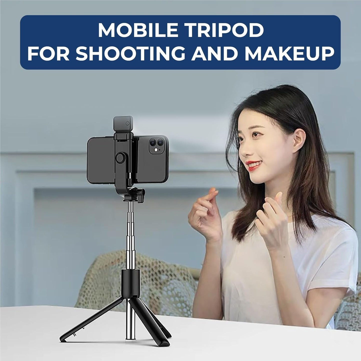 Extendable Flash 3-in-1 Selfie Stick Tripod with Bluetooth Remote